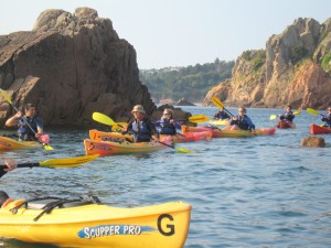 Exploring by sea kayak near Portelet Jersey Kayak Advntures