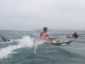 sea kayak in swell,Jersey