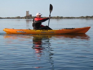 Prowler 13 kayak with Seymour tower in background
