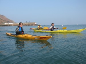 calm day sea kayaking in bouley bay