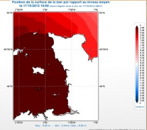 Surface sea levels around Jersey