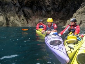 sea kayak incidents and repairing a kayak afloat