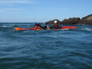sit on top kayak assisted rescue in rough water
