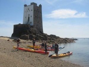 sea kayaks at Seymour tower