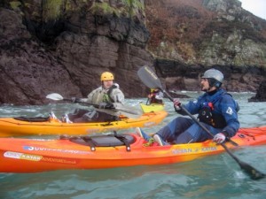 kayak instruction along the Jersey coastline