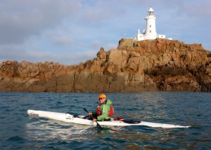 Epic ocean skis at Corbiere light house Jersey